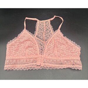 Victorias Secret Pink Womens Lace Bralette Bra Front Closure Adj Straps Size M